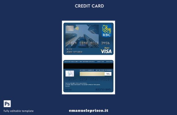 stile verificato Modello di carta di debito Visa Canada Royal Bank